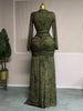 Women Floral Velvet Long Sleeve Wrap V-neck Stacked Ruched Mermaid Maxi Dress Birthday Holiday Long Dresses Vestidos