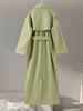 Urban Solid Double Breasted Long Women Coat Loose Full Sleeve Belt Double Breasted Female Jacket Autumn Winter Lady Top