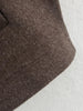 Brown Zipper Woolen Jacket For Women Elegant Lapel Long Sleeve Short Coats Vintage Autumn Lady Street Outerwear