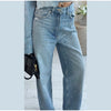 Denim Rhinestone Jacket Jeans Suits Women Single Breasted Lapel Short Coat Straight Pants Female Sets Autumn Street Casual