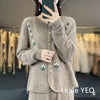 Autumn Winter Round Neck Embroidery Comfortable Ladies Sweater Coat Elegant Women Knitted Cardigan Sweater Jacket