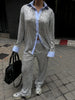 Sequin Loose Pants Two Piece Sets Women Patchwork Long Sleeve Shirt And Trouser Female Elegant Long Pants 2 Piece Sets