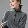 Autumn Women's Cardigan 100% Cashmere Knitted Sweater Chic Tops Female Causal Turtleneck Collar Loose Size Jacket Coat