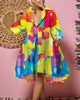 Women Sexy Printed Shirt Dresses Chic V Neck Loose Long Sleeve Dress Causal Vacation Female Mini Vestidos Robe Clothing