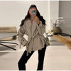 Tie Up Short Women 's Trench Coat Lapel Long Sleeve With Belt Oversize Windbreaker Female Spring Autumn Woman Outerwears
