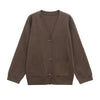 Women's Cropped Cardigans V-neck Knitted Sweater Coat Long Sleeve with Pocket Casual Streetwear Outwear Autumn