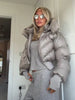 Women's Winter Retro Hooded Cotton Jacket Chic Solid Thick Warm Zip Up Long Sleeve Short Coat Lady Daily Casual Streetwear