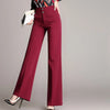 Women Wide Leg Office Pants High Waist Ladies Pants Black Formal Straight Trousers