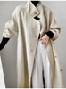 Advanced Gray Standing Collar Long Woolen Coat For Women'S Autumn And Winter Clothing, Double-Sided Woolen Coat