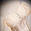 Champagne French Engagement Toast Dress, Bride's Evening Gown, Women's One Shoulder Coming of Age Princess Dress