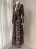 Pleated Print Foldable Collar Women's Long Sleeve Trench Coat Winter Original Design Cardigan Coat