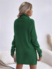 Women's Autumn Winter Knit Dress Solid Color Loose Turtleneck Comfortable Sweater Style Gown