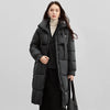 Women's Long Parkas Winter Padding Coat Oversized Stand Neck Hooded Zipper Warm Outerwear Woman Clothes W44M58169