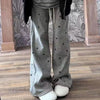 Y2K Streetwear Japanese Harajuku 2000s Korean Pants High Street Women Low Waisted Striped Long Trousers Flare Pants