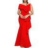 Women Off Shoulder Big Bow Skew Neck Mermaid Maxi Dress Female Evening Birthday Sexy Night Party Club Long Dresses