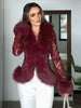 Street Faux Fur Lace Spliced Women's Jacket Black Slim Waist Lapel Long Sleeve Sexy Jackets Y2K Autumn Lady Coats