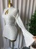Women Stand Collar Elastic Bodycon Midi Mini Dress Satin Fall Winter Cocktail Even Birthday Party Dresses