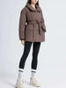 Women's Parkas Solid Color Warm Cotton Padded Coat Jacket Belt Gathered Waist Female Winter Clothing 2DB1775