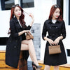Purple Windbreaker Women Mid-Long Trench Coat Spring Korean Slim Waist British Casual Autumn Coat With Belt Outwear Top