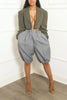 Women's Loose Casual Bloomers Leggings Pockets Elastic Wasit Solid Capris High Street Vintage Trousers
