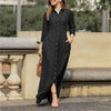 Autumn Elegant Women's Denim Dress Long Sleeve Buttons Shirt Long Dress Female Elegant Casual Ladies Clothes