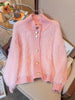 Women Fur Faux Knitted Cardigan Sweater Jacket Korean Style Womens Sweaters Autumn Women's Clothes Knitwear V Neck Knit