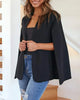 Spring and Autumn Leaderless Design Cape Suit Jacket Office Casual Loose Top Cape Collar Open Sleeve Cape Women's Jacket