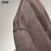 Women's Autumn Winter Vintage Pockets Wool Blazer Coat Casual Solid Long Sleeves Loose Outerwear Ladies