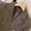 Korean Profession Office Lady Blazer Double-Breasted Metal Buttons Suit Jacket All-Match Temperament Spring Outwear