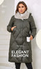 Women's Winter Jackets Plus Size Long Warm Parkas Elegent Hooded With Fur Classic Quilted Coats Women1165