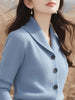 Spring Autumn Women Sweaters Elegant Solid Color Lapel Long Sleeved Knitted Cardigan Jacket Korean Female Knitwear Tops