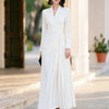 Women V Neck Long Sleeve Maxi Dress Elegant Ruched Waist Wrap Party Evening Gown Formal Cocktail Wedding Guest Dress