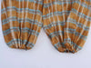 Women's Autumn Versatile Bloomers Plaid Printed Loose Pants Female High-Waist Drawstring Casual Trousers