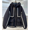 European Goods Ribbon Stitching Contrast Jacket Women's Spring and Autumn Leisure Loose Slim Short Trench Coat