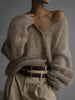 Imitation Mink Cardigan For Women Autumn Thick Knitted Jackets Yellow Oversize Cardigans Ladies Black Women Knitted Coat Velvet