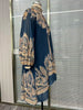 European and American Turtleneck Printed Chiffon Dress Loose Vacation Style Shawl Long-Sleeved Women's Dress