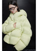 Puffy Cotton Jacket Women Winter Warm Thicken Parka Drawstring Hooded Short Coat Windproof Y2K Streetwear куртка женская
