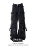 Women Y2k American Retro Mutil Pockets Cargo Jeans American Vintage Gyaru 2000s Aesthetic Grunge Jeans Straight Denim Pants