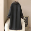 Double-sided Wear Rabbit Fur Coat Women's Winter X-long Parkas Thicken Warm Wool-neck Overcoat Female Streetwear Outerwear