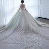 Princess Sexy Crystal Beaded Wedding Dress Puff Tulle White Gown Bride Pregnant Women's Gown with Trailing