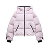 Thicken Warm Women's Skiwear Pink High Collar Hooded Cotton Padded Coats Straight Leg Zipper Pants Winter Lady Ski Suit