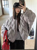 Autumn Winter Lightweight Wave Quilted Puffer Jacket Women Loose Round Neck Short White Duck Down Coat Outwear