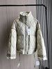 Quilted coat for women Quilted Jacket With Ties beige drawstring high neck pocket clip cotton jacket for women