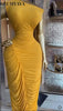 Women's Bowknot Drop Shoulder Ruched Stacked Bodycon Midi Maxi Formal Dress Education Party Cocktail Night Dresses