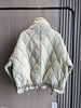 Quilted coat for women Quilted Jacket With Ties beige drawstring high neck pocket clip cotton jacket for women