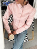 Solid Color Jacquard Glossy Satin Tops Women Chic Stand Collar Single Breasted Slim Fit Short Coats Lady Daily Outwear