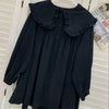 Dresses for Women Ruffles Peter Pan Collar Long Sleeve Oversized Robe Femme A-line Sweet Shirt Dress Vestidos De Mujer