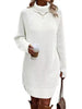 Women's Ribbed Knit Long Sleeve Dresses Autumn And Winter Texture Loose Sweater Dress Temperament Women's Vestidos