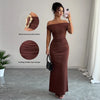Autumn Women's Off-Shoulder Boat Neck Dress Sexy Elegant Long Skirt Evening Gown for Women