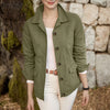Women Casual Jackets Autumn Turn-Down Collar Long Sleeve Button Up Outerwear Solid Color Commuting Work Wear Tops